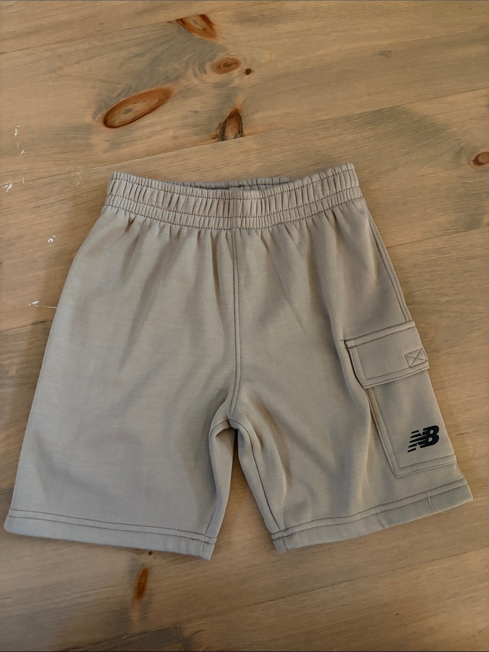 New Balance Boys Youth Gray/Taupe Knit Sports Shorts - Youth 12